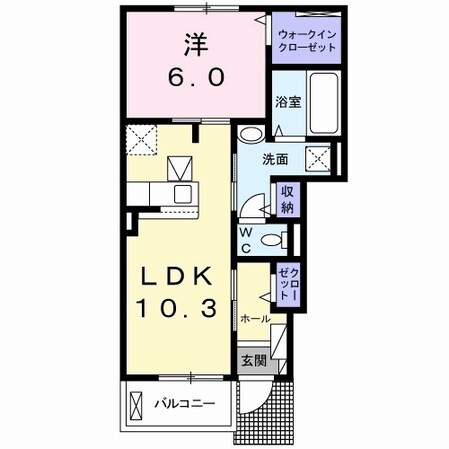 瓢箪山駅 徒歩18分 1階の物件間取画像